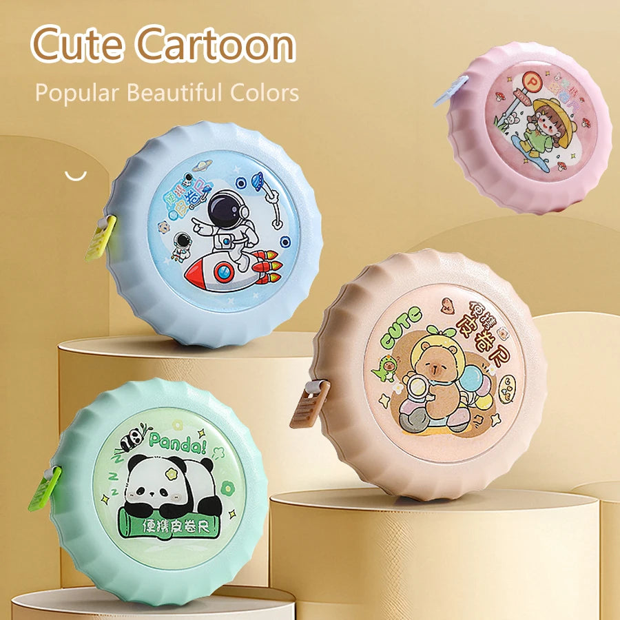 2Meter/79Inch Cartoon Mini Retractable Tape Measure, Self-Lock Double Scale Soft Ruler for Sewing, Body, Craft & Home Office