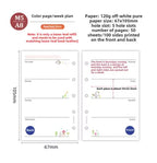 M5 20 Sheet Triple Fold Colorful Loose Leaf Notebook Refill Spiral Binder Inner Page Weekly Monthly To Do Line Grid Inside Paper