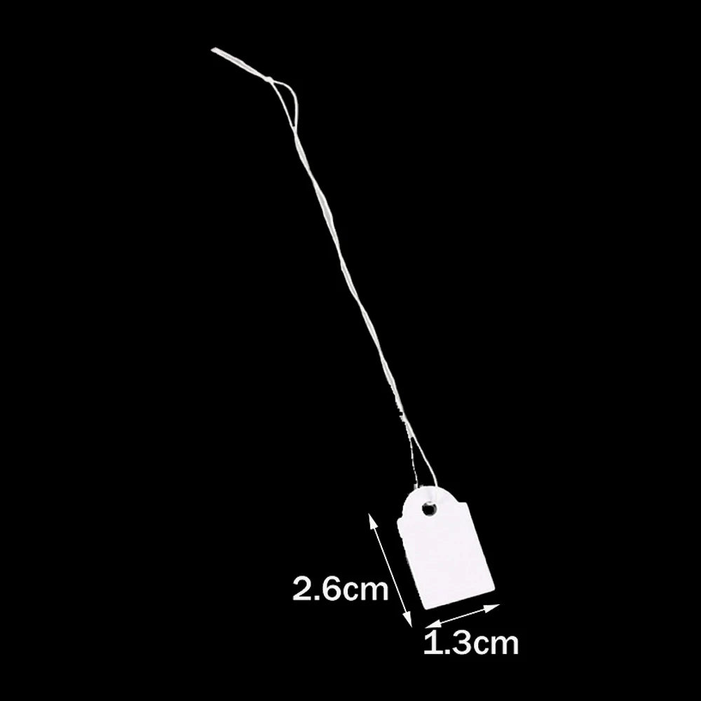 100pcs White Price Tags with String Attached Paper Hangtags Price Display Tags Writable Lables for Product Jewelry Clothing Sale