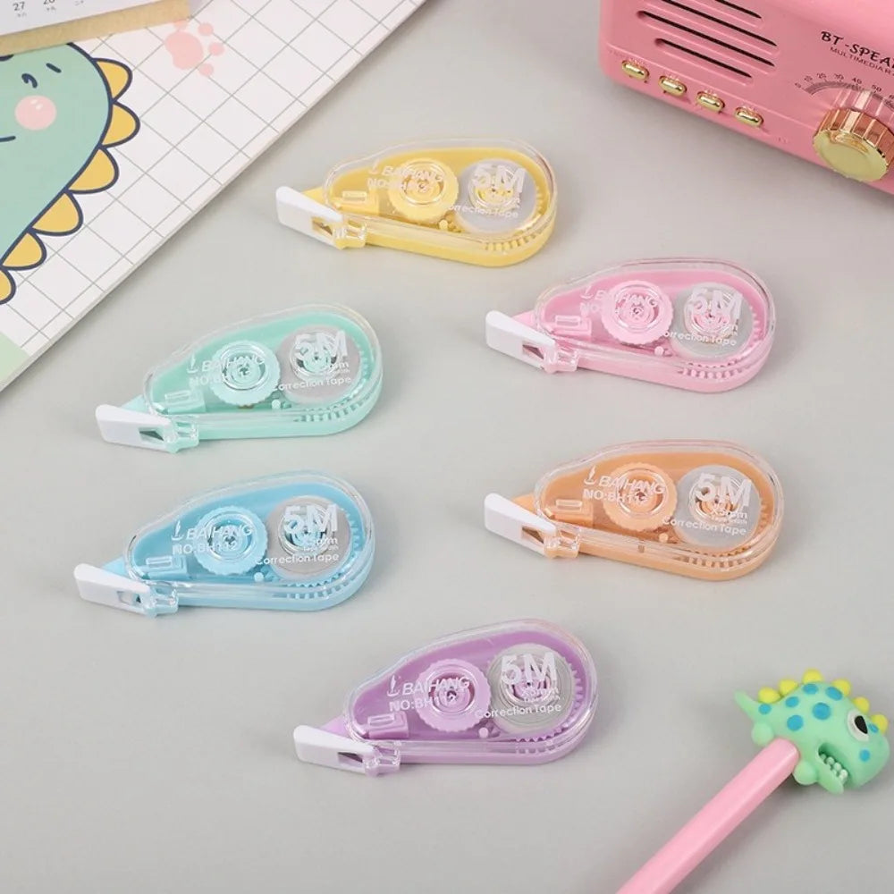 6Pcs/set Bagged Macaron Correction Tape Kawaii Colorful Correction Band 5m*6mm Students Correction Stationery Office Supplies