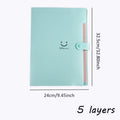 A4 Organ Folder 5 Layers Macaron Colors File Manager Storage Simple Folder for Student School and Office Stationery Supplies