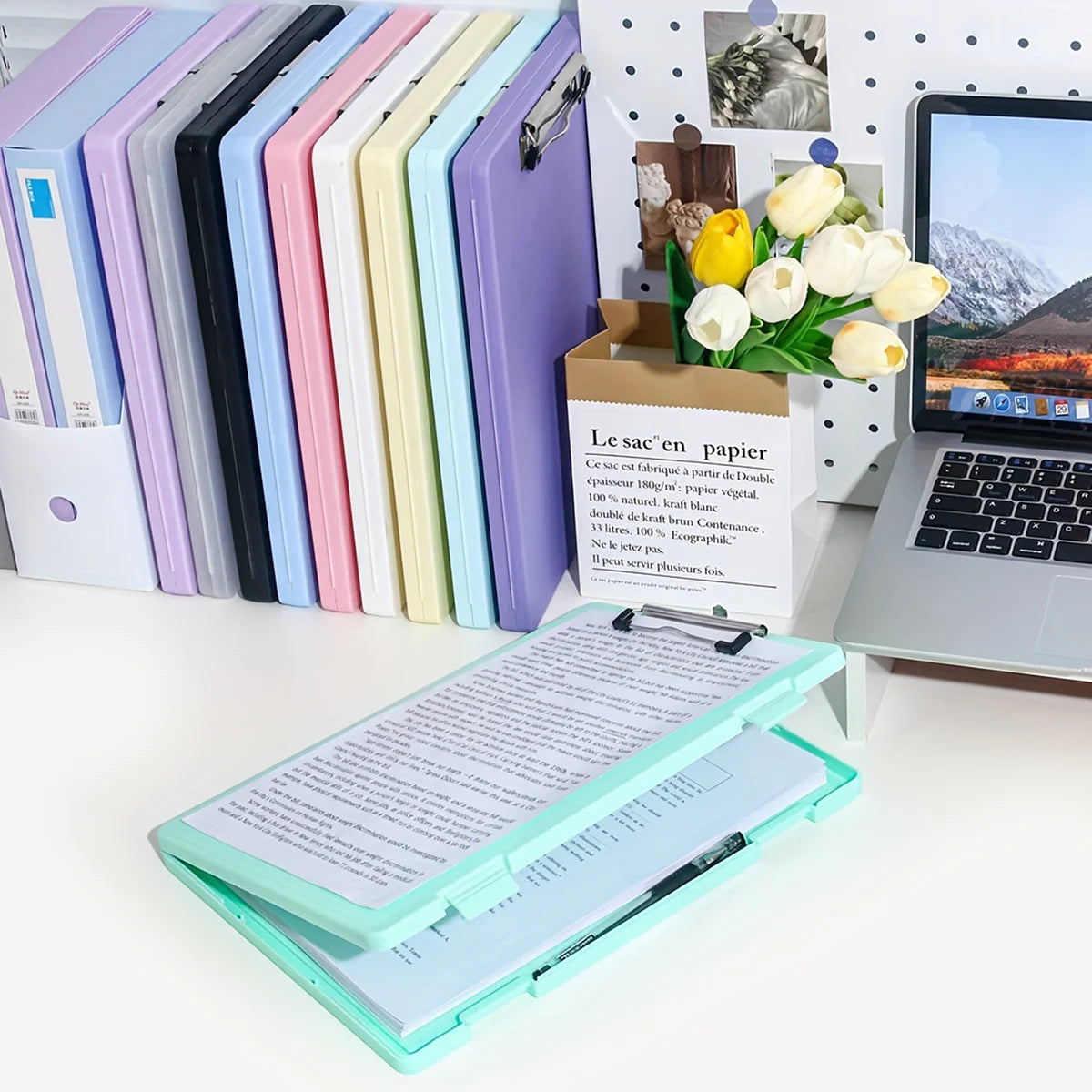 A4 Multi-functional File Folder Desktop Test Paper Organizer Office Document Board Folder Storage Box Writing Board, Office