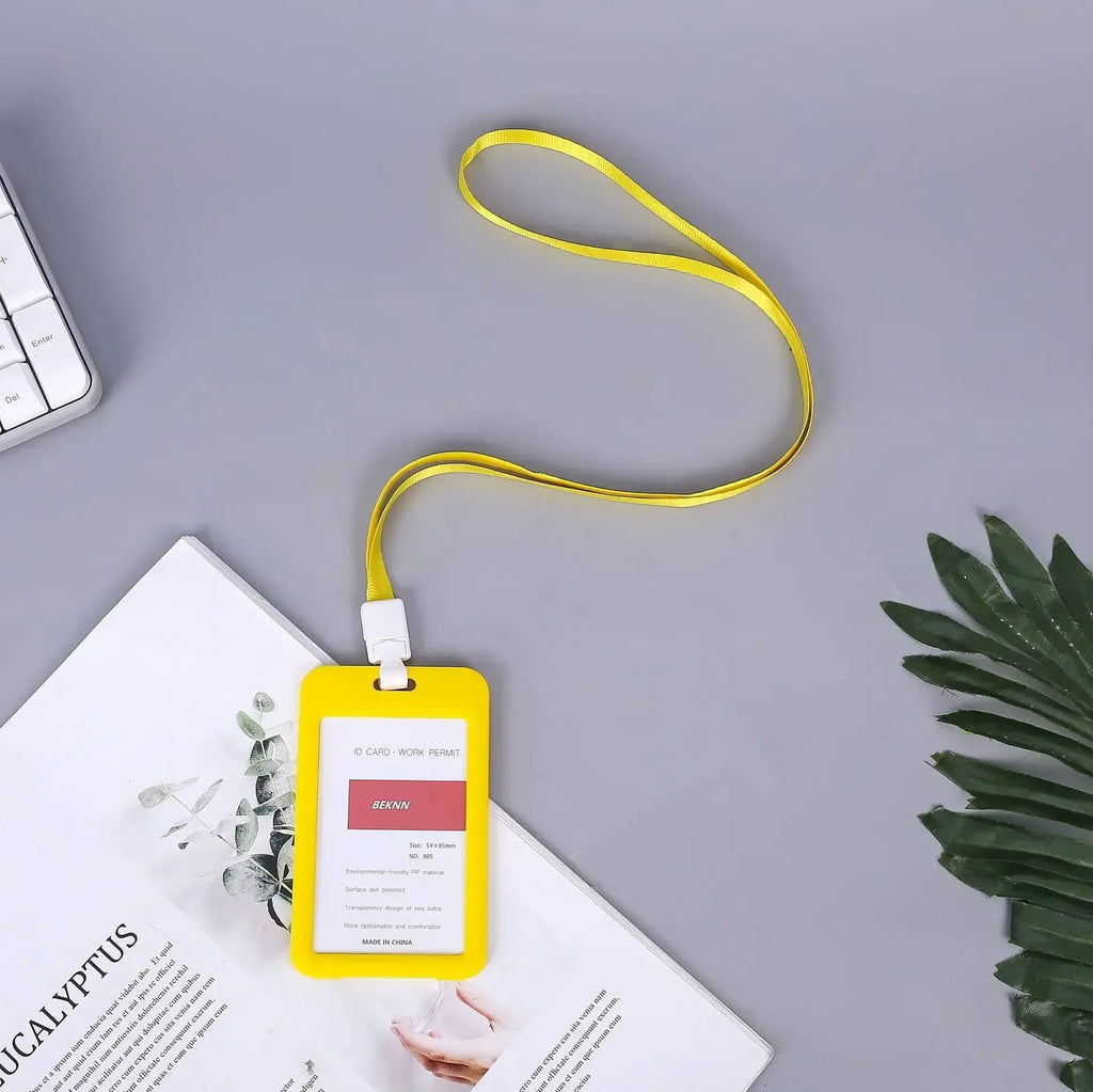 Lanyard Card Covers Women Men Work Permit Holder Credit Card Holder Neck Strap Students Kids Bus Cards Case ID Card Holder
