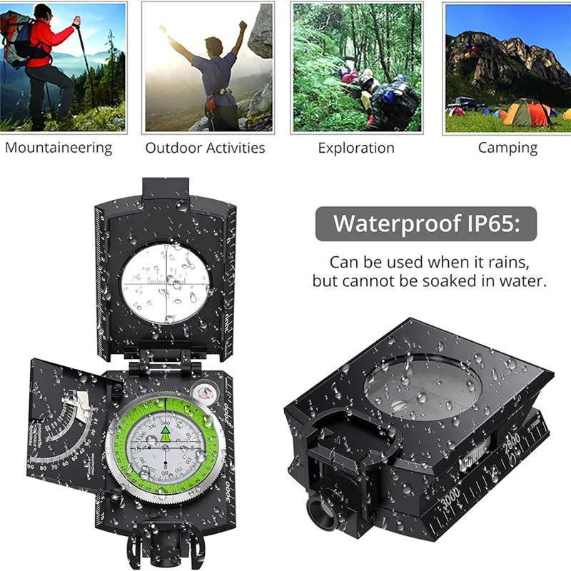 New Outdoor Compass Hiking Survival Compass with Clinometer,Waterproof Durable and Pocket-Sized Good for Camping Hunting Hiking