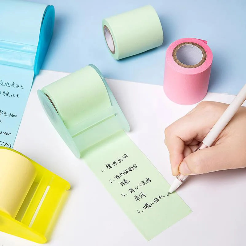 Creative Tape-Style Sticky Notes Tearable Replaceable Paper Core 8m Durable Strong Viscosity for Office And School Supplies