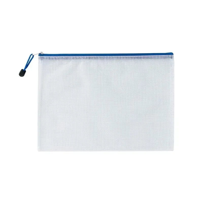 10pcs A4 zipper bag Multi-color waterproof plastic file bag Multi-purpose travel storage office supplies home organizing bag