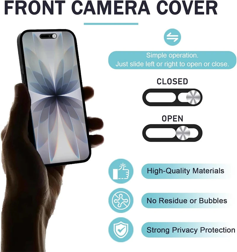 2PCS WebCam Cover Antispy Front Camera Lens Privacy Slider Protector for IPhone 17 Air 16 15 Pro Max Plus 17Pro Web Cam Sticker
