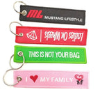 Custom Embroidery Keychain Tag Keychain Sports Team Keychain Key Tag Luggage Tag