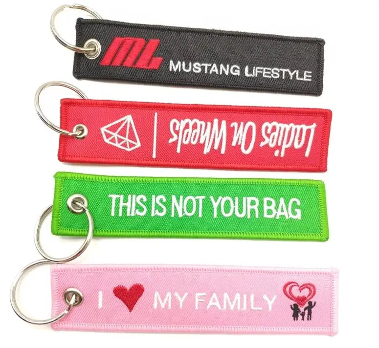 Custom Embroidery Keychain Tag Keychain Sports Team Keychain Key Tag Luggage Tag