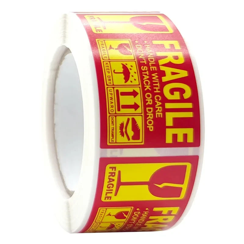 60/250pcs Fragile Warning Label Sticker Please Handle With Care For Goods Shipping Express Label Packaging Warning Sign Tag