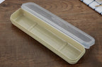 Portable Travel Tableware Storage Box with Transparent Cover Utensil Organizer for Outdoor School Home Dinnerware Kit