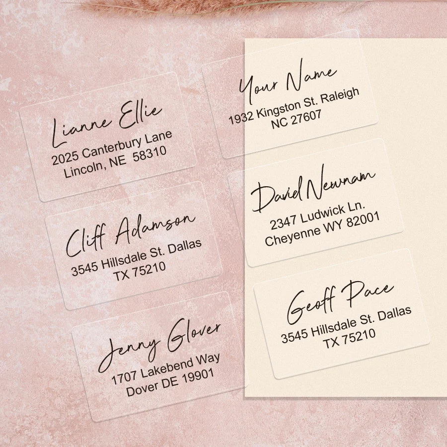 Custom Printed Waterproof Mailing Labels - Durable Self-Adhesive Address Stickers for Invitations, usiness Mail & Greeting Cards