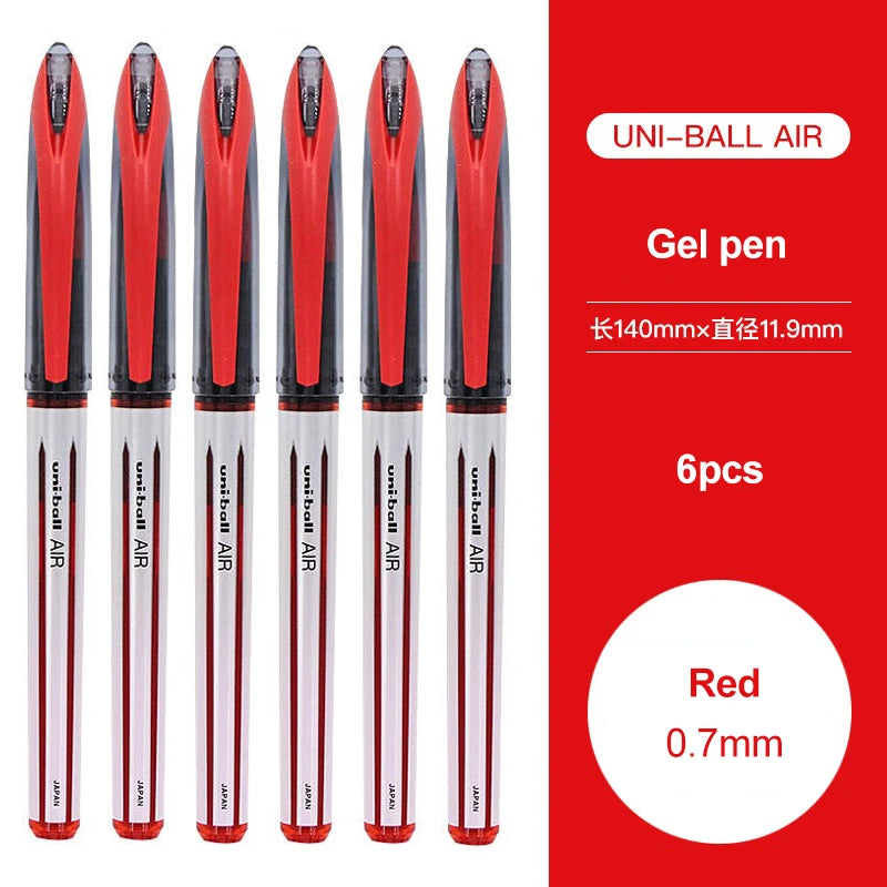 3/6pcs Japan Uniball Gel Pen AIR Straight Liquid Signature Pen UBA-188 Black Technology 0.5/0.7mm Free Writing School Supplies