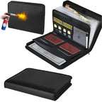 Fireproof Expanding File Folder Waterproof Multi Pockets Accordion File Organizer Space Saving Zipper Closure A4 Files Briefcase