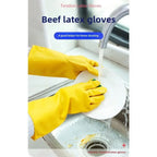 Natural Latex Gloves,Rubber,Household Kitchen Dishwashing And Laundry Car Wash,Thickened Acid And Alkali Resistant Latex Gloves
