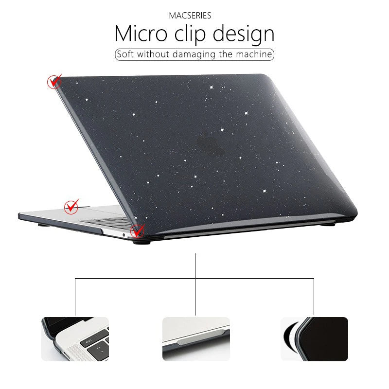 Glitter laptop Cover For 2026 Macbook Air 13.6 Case MacBook Air 15 M4 Chip Case MacBook Pro 14 Pro 16 M5 M3 M2 M1 Pro 13 Case