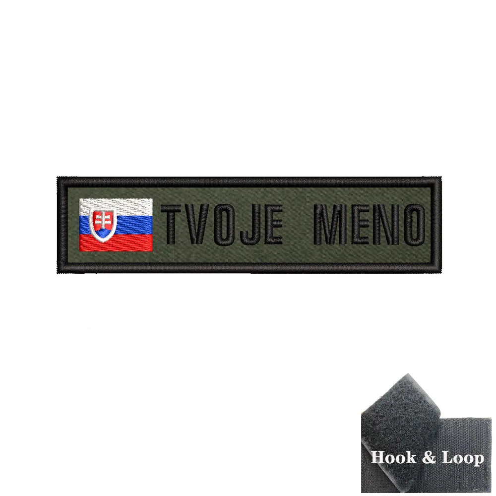 1PC 10cmX2.5cm Custom Name Flag Patch Stripes Badge Iron On Or Hook Loop Estonia Austria Bulgaria Hungary Romanian Ireland green
