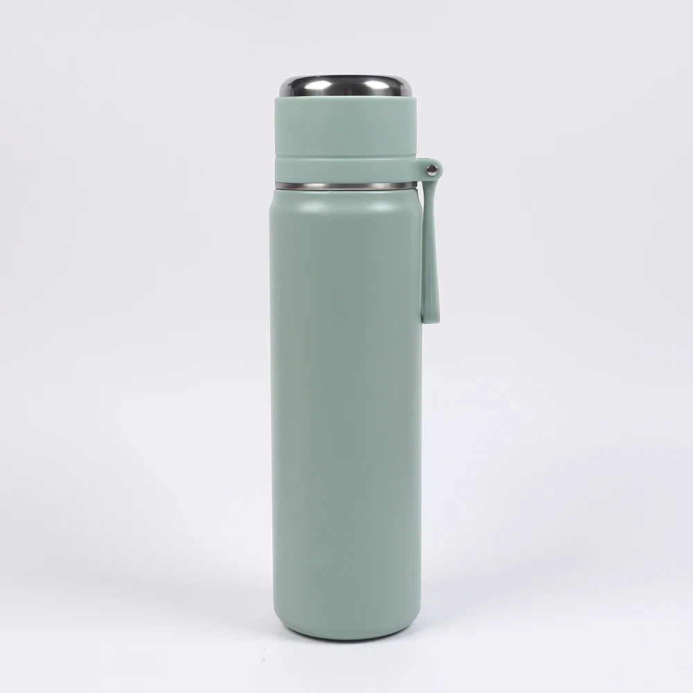 Stainless Steel Thermos Bottle 500ml/16.9oz And 600ml/20oz Vacuum Insulated Water Bottle With Handle Travel Insulated Cup