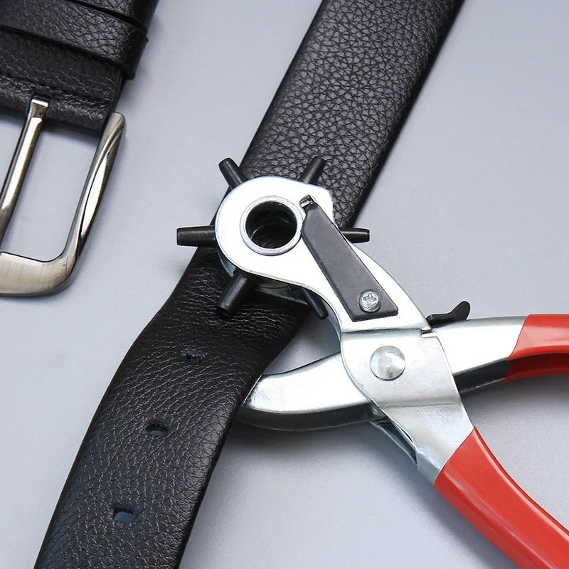 Leather Craft Tools Belt Hole Punch Plier Eyelet Puncher Revolve Sewing Machine Setter Tool Watchband Strap Household Paper DIY