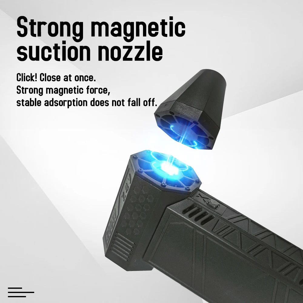 Powerful Turbo Air Blower 130000RPM Cordless Dust Cleaner With 4000mAh Battery, 3 Speed Levels, Magnetic Nozzle For Home