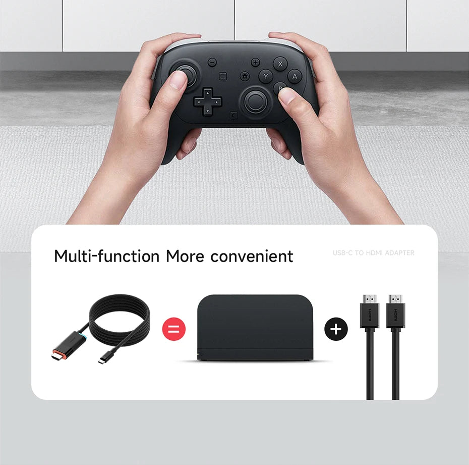 Hagibis Portable TV Dock for Switch/Switch2/OLED 4K@60Hz USB C to HDMI Cable Adapter 100W PD Power Supply for Laptops ROG Ally