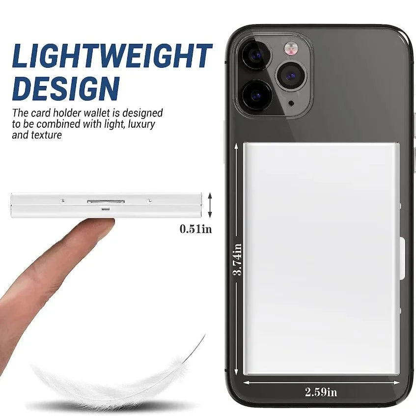 Anti-Scan RFID Blocking Card Holder - Aluminum Metal Wallet for 6 ID/Bank Cards Business Credit Card Case with Secure Protection