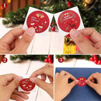 100-500PCS Merry Christmas Stickers Small Stickers for Rolling Sticker Pack Roll Packing Labels