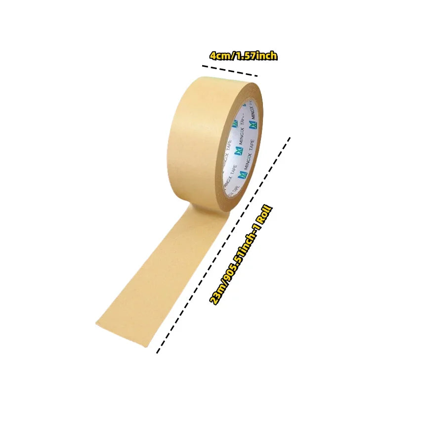 23m/Roll Brown Duct Tape Sealing Reinforced Gummed Self Adhesive Kraft Paper Flatback Carton Sealing Tape Heavy Duty Packing