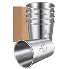 5 Pack Stainless Steel Cups Pint Cup Tumbler Metal Cups Stackable Cup 350ml Metal Drinking Glasses for Travel Outdoor Camping