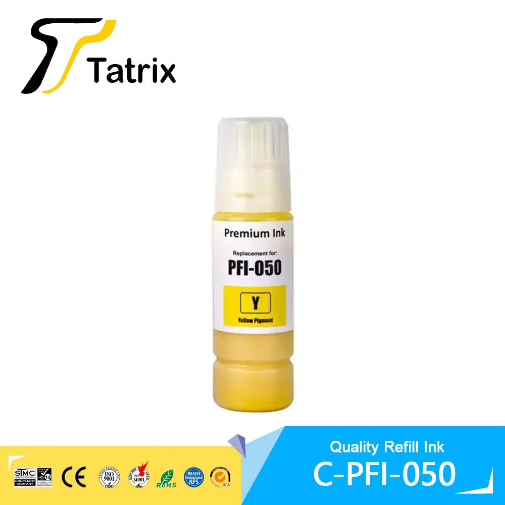Tatrix PFI050 PFI-050 PFI 050 Premium Color Compatible Inkjet Ink Bottle for Canon ImagePROGRAF TC-20 TC-20M Printer