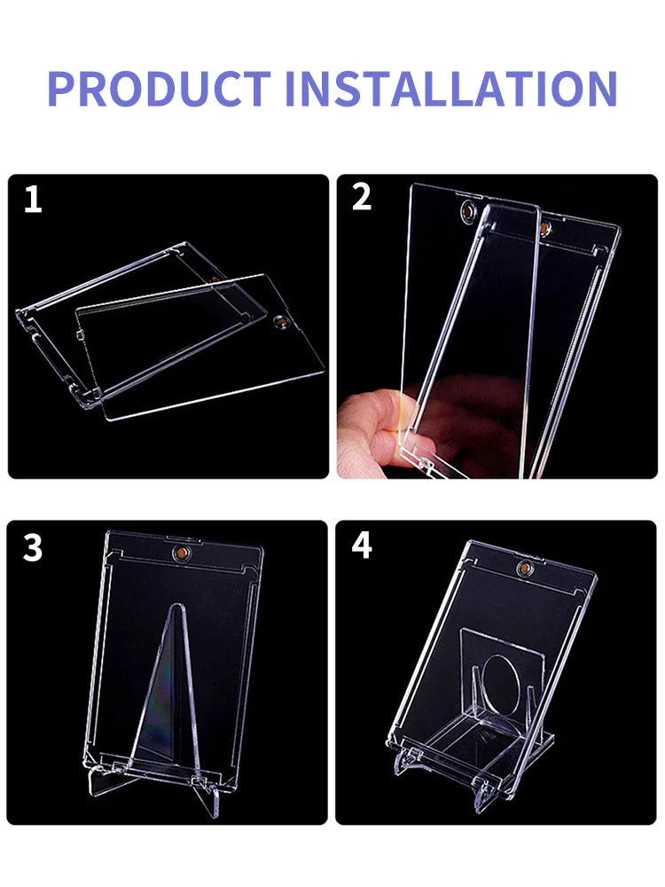 1/5/10PCS Clear Card Holder Magnetic Attraction Type Gaming Sports Trading Card Display Case Kpop Idol Photo Protective Sleeves