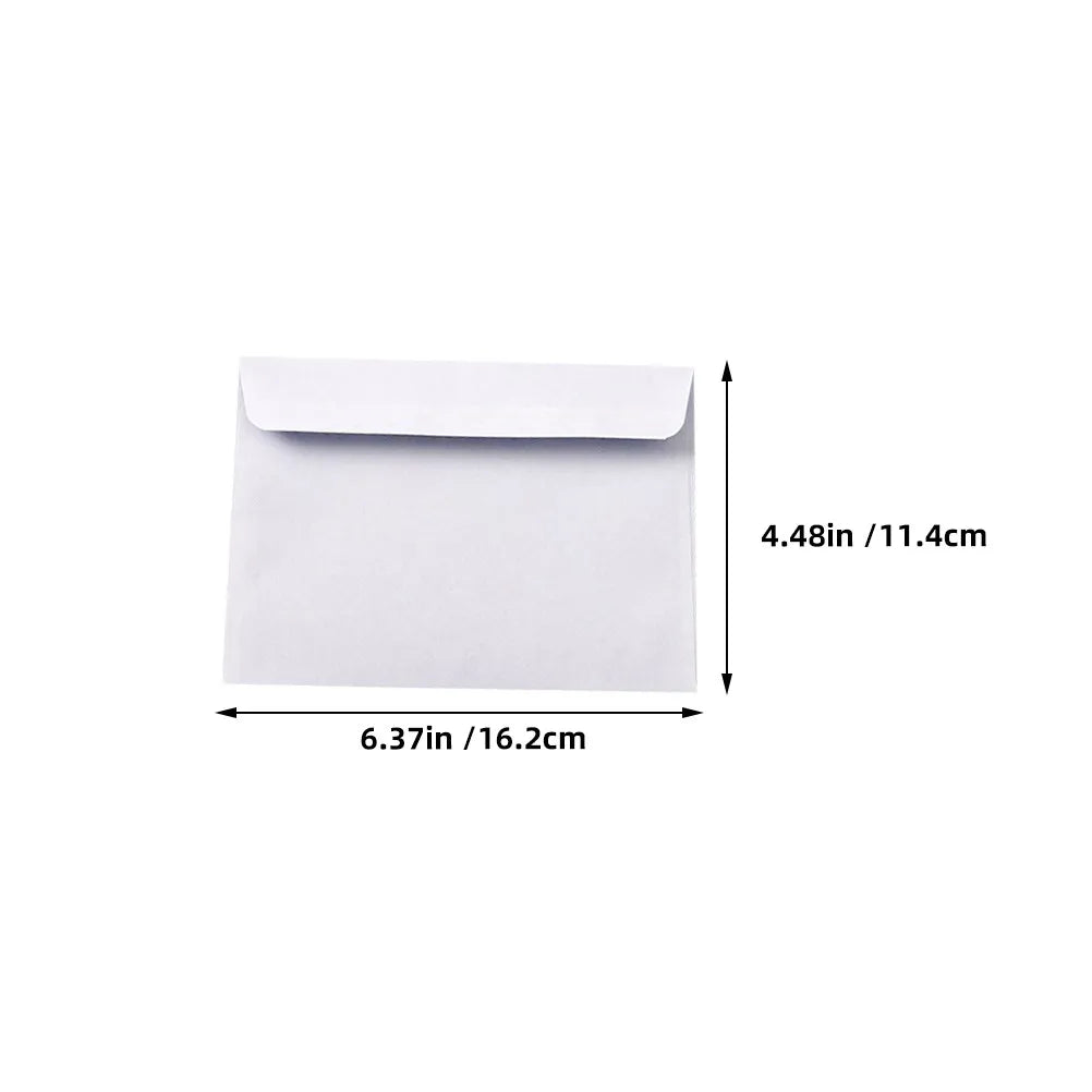 100Pcs White Business Envelopes Security Pattern Self-Seal Confidential Mailers for Office Documents Letter Size Plain Envelopes