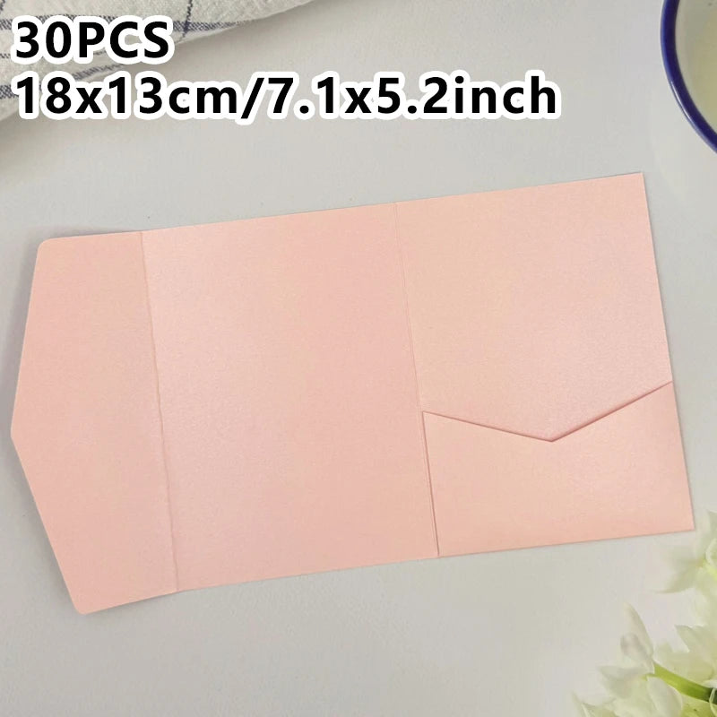 30pcs 18x13cm Green Envelopes for Wedding Invitation Small Business High-grade 250g Paper Stationery Supplies Storage Bag