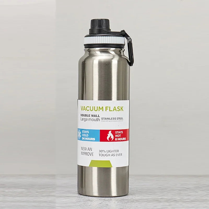 600/800/1000ML Sport Vacuum Flask Stainless Steel Thermal Water Bottle Car Insulated Cup Keeps Cold and Heat Travel Thermal Mug