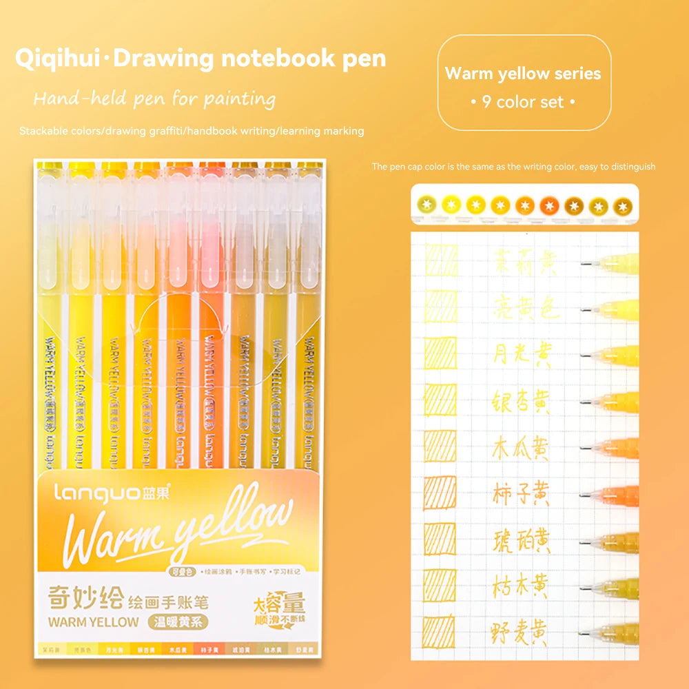 105Color Hand Account Gel Pen Languo Morandi Retro Pen Large-Capacity Color Handbook Pen For Student Painting Graffiti Writting