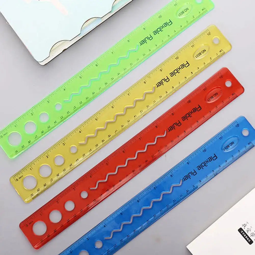30CM Flexible Ruler Foldable PP Material Eco Friendly Safe for Students Math Drawing Crafts Measurement School Office Supplies