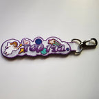 Custom Embroidery Keychains Double-sided Wholesale 50 PCS Printed Woven Logo to Customize Fabric Key Ring Tag for Bag Phone Car