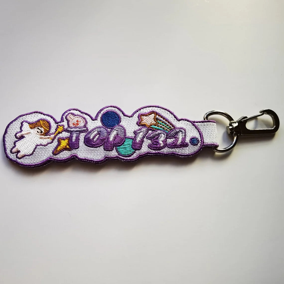 Custom Embroidery Keychains Double-sided Wholesale 50 PCS Printed Woven Logo to Customize Fabric Key Ring Tag for Bag Phone Car