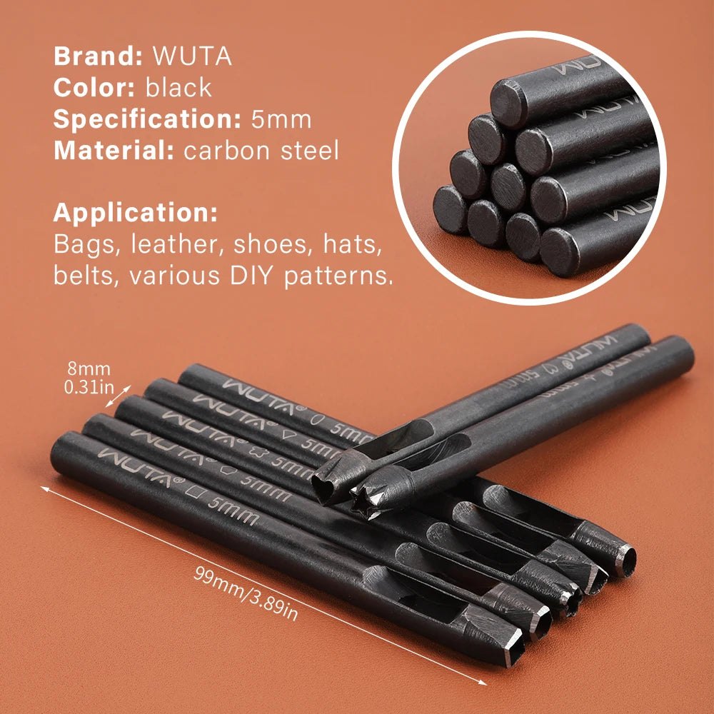 WUTA 5mm Flower Leather Belt Hole Puncher Leather Hollow Punching Tool DIY Craft for Leather Watch Band,Fabric,Plastic,Paper 1pc
