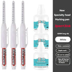 1-12 PCS 45mm Tip Waterproof Long Head Marker Pen Quick-Dry Ink for Woodworking Construction, Deep Hole White Black Red Blue