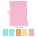 10Pcs Translucent PP Binder Dividers with Raised Label Tabs for A5 6-Hole Notebook Indexing Classroom Office Home Study