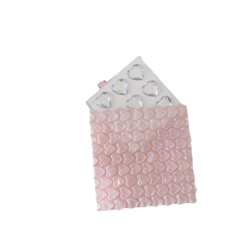 100pcs Love Heart Shaped Bubble Mailers Envelope Protective Wrap Plastic Shockproof Bag Foam Packing Bags Cushioning Bag