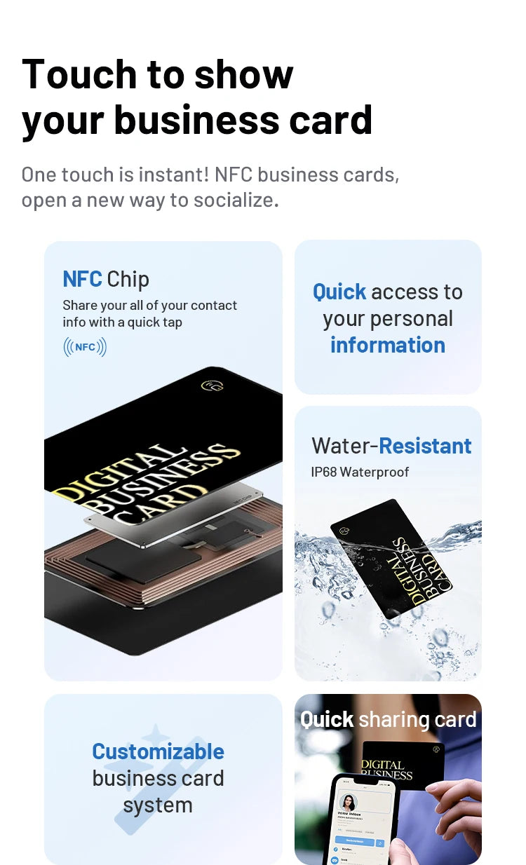 NFC Business Card Fast Reading Smart Name Card Digital Business Card Contactless Business Gift Social Recognition Card