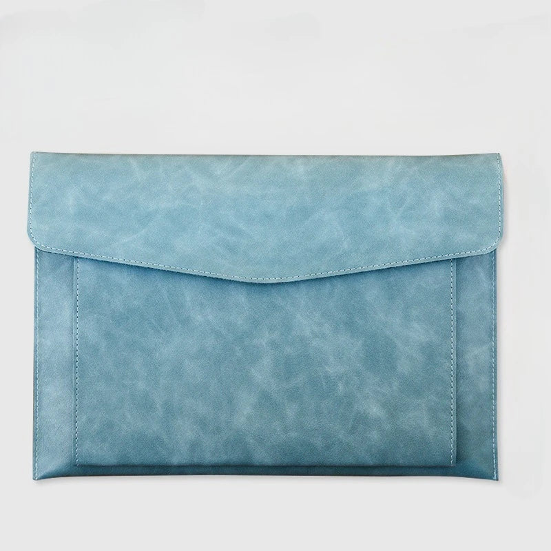 A4 Leather Document Bag Storage Bag  Large Capacity Double-layer File Folder Business Official Briefcase