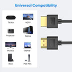 8K HDMI-compatible Cable 2.1 High Speed 48Gbps 8K@60Hz 4K@240Hz HDCP HDR 90 Degree Bend HD Cord  for PS5 PC Gaming Monitor HDTV