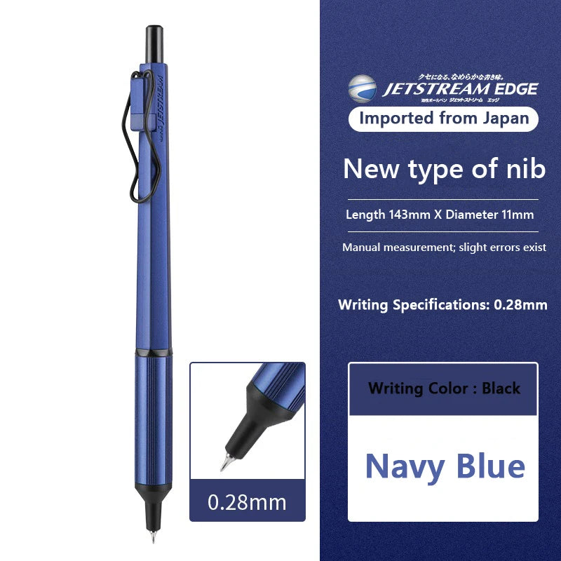 Japan UNI JETSTREAM EDGE Ultra Fine Ballpoint Pen,SXN-1003 Metal 0.28/0.38mm Fast-Drying for business,signing,Japanese Stationer