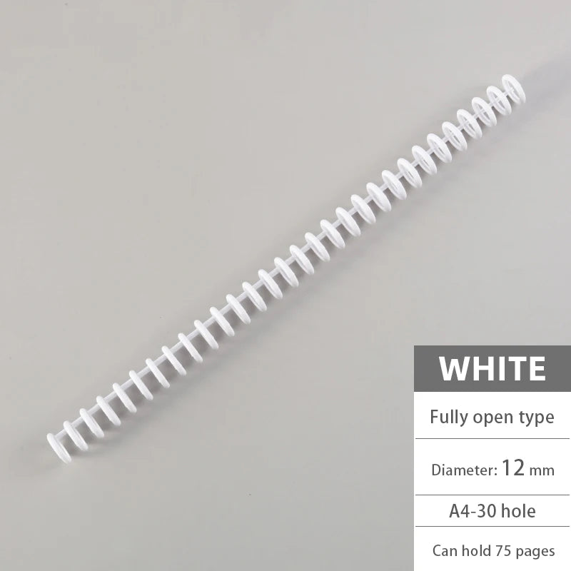 10Pcs A4/B5 Soft Plastic Loop Wire Binding Rings for Loose-Leaf Notebooks Spiral Coil Binding Strips Fastener Rings