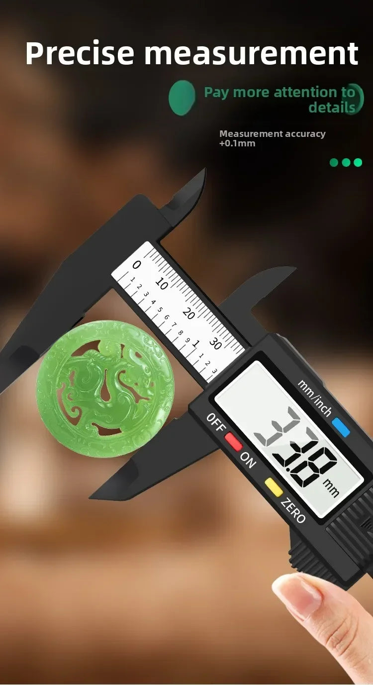 100/150mm Digital Caliper Vernier Caliper Gauge Measuring Tool for Carpentry Tools with Carbon Fiber Dial and Electronic Ruler