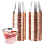 25PCS Disposable Champagne Clear Plastic Cup Outdoor Picnic Cup Drinking Cup for Parties Birthdays Weddings Cocktail Party
