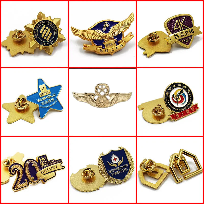 Badges Customize Metal Enamel Badge Image Creative Text LOGO Brooches Professional Custom Made Coin Lapel Pins Gift DIY Badge